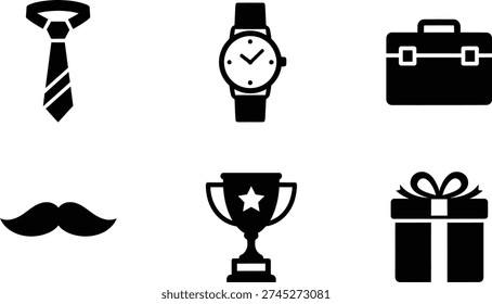 A collection of essential items representing fatherhood and success