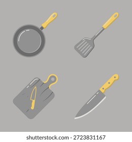Una colección de utensilios de cocina esenciales para cocinar y preparar alimentos.