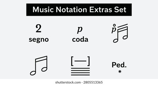Collection of essential musical dynamics and expression marks for composition and performance. Perfect for educational materials or artistic projects.