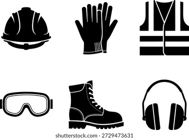 Una colección de equipos de seguridad esenciales para el trabajo o actividades al aire libre.