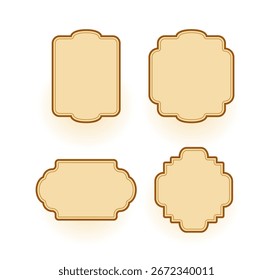 Collection of ethnic blank frame shape in retro style