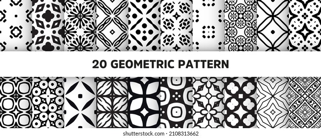 Collection ethnic geometric seamless pattern 