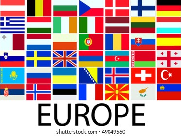 collection of european flags - vector