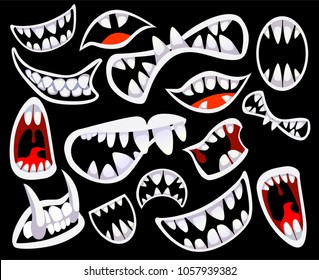 Collection with evil scary mouth