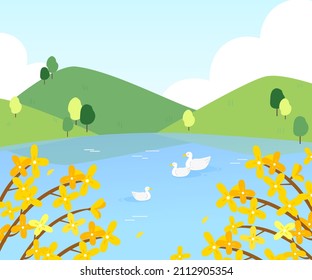 A collection of exciting spring scenery illustrations.