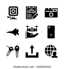 collection, expensive, fly and nature icons in Technology vector set. Graphics for web and design