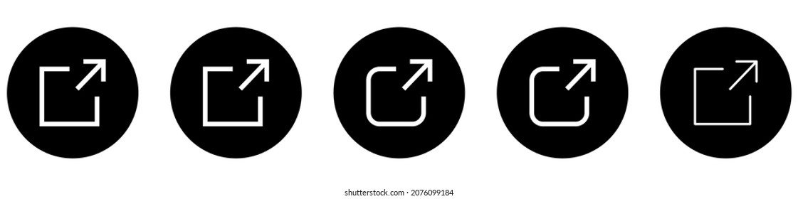 Collection of external link icons. Web design. Vector signs isolated on white background