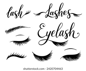 Collection of eyelash extension logo design for beauty fashion with creative element