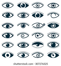 Collection Eyes Icons Symbols Logo Design Stock Vector (Royalty Free ...