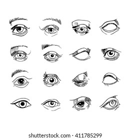 Collection of eyes icons and symbols - logo design. Vector illustration. Academic eyes logo