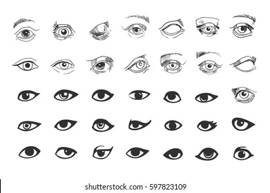 Collection of eyes icons and symbols. Vector illustration. Eyes logo. Cartoon eyes logo. Academic eyes logo