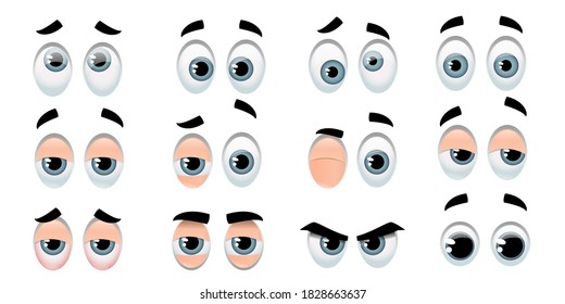 Collection of eyes representing varied expressions on white background. High quality original eyes. Vector illustration