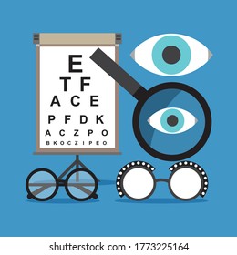 Colección de ojos prueba el diseño. Diseño vectorial plano