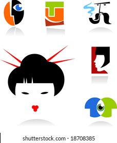 collection of face icons - for additional works of this kind  please visit my gallery