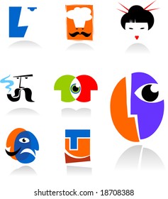 collection of face icons - for additional works of this kind  please visit my gallery