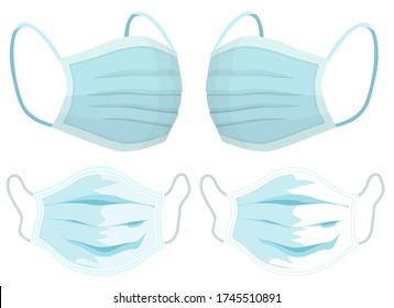 Collection of face mask for protect and prevent from the corona virus and other virus infections. Covid-19 spread prevention methods.