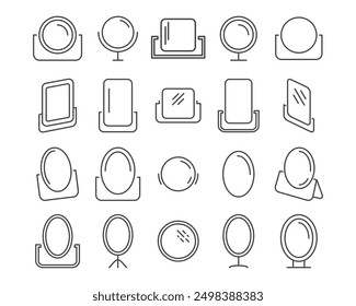 Colección de icono gráfico de espejo facial