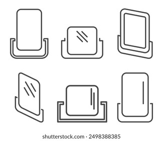 Collection of face mirror graphic icon