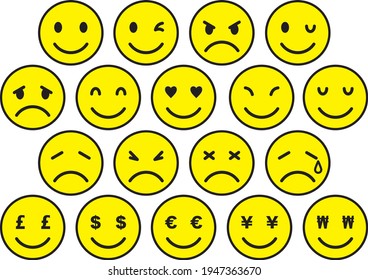 Collection of facial expression icons