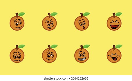 a collection of facial expressions in oranges