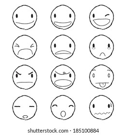 Collection of facial expressions - vector