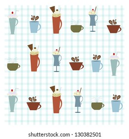 A collection of fair drinks and sweets.