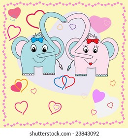 Collection of falling in love animals over cute background with hearts. To see more please visit my gallery.