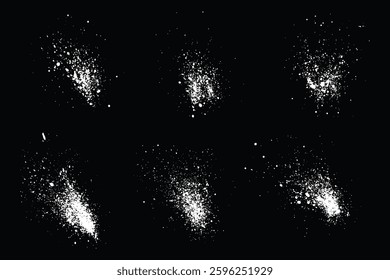 Collection of falling snow white background. Realistic snow background illustration set