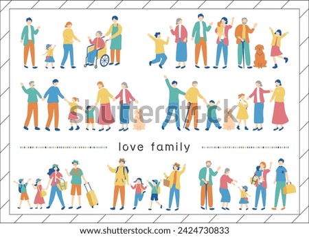 Collection of family illustration materials