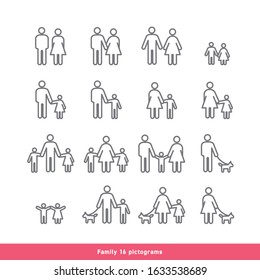 Collection of Family pictograms and Icons - Shutterstock ID 1633538689