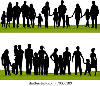 collection of family silhouettes