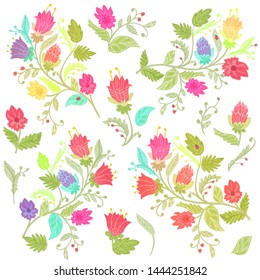 collection of fancy floral elements for your design