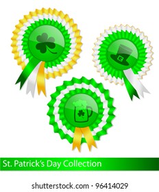 Collection of fancy ribbon medals for Saint Patrick's Day
