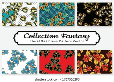 Collection Fantasy. Floral Patterns. Vector