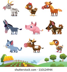 collection of farm animals