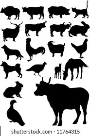 collection of farm animals