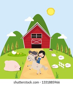Collection of farm animals vector