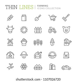 Collection of farming thin line icons. Vetor eps 8