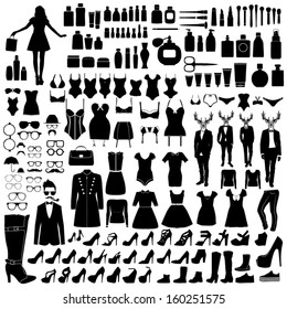 Collection of fashion silhouettes