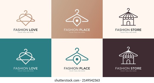 Collection Fashion Store Fashion Place Fashion Stock Vector (Royalty ...
