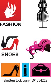 collection of fashion vector icons and elements