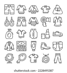 collection of fashionable clothing and accessories - fashion wardrobe - vector illustration