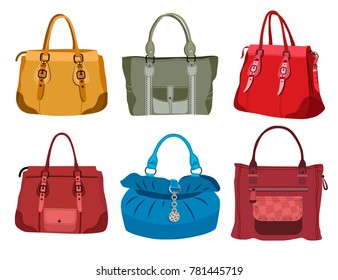 collection of fashionable women's bags