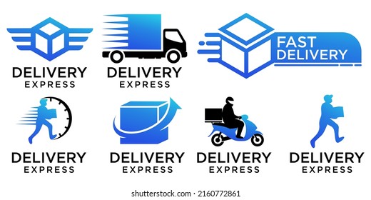 Collection of fast delivery logo design templates