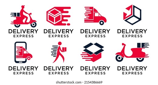 Collection of fast delivery logo templates