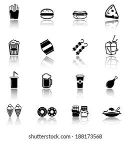 Collection of fast food icons