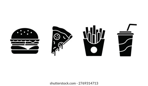 Collection of fast food icons