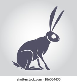 Collection of fast rabbits icons. Vector Illustration