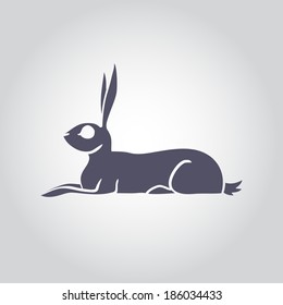Collection of fast rabbits icons. Vector Illustration