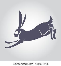 Collection of fast rabbits icons. Vector Illustration